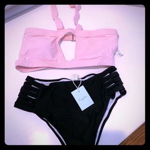 Cut out bikini top and bottom